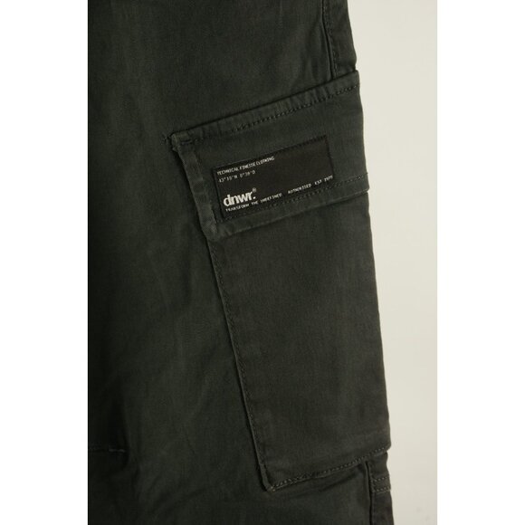 Zara dnwr. Men's 31 Charcoal Gray Twill Cotton Stretch Drawstring Cargo Pants - Picture 4 of 10